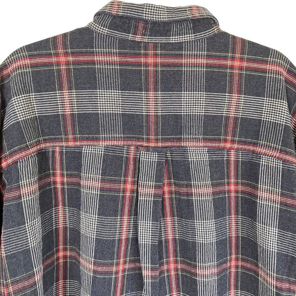 Chaps RL Mens Sz XXL Grey Plaid Button Down Shirt Double Cloth Cotton Casual - Picture 4 of 16